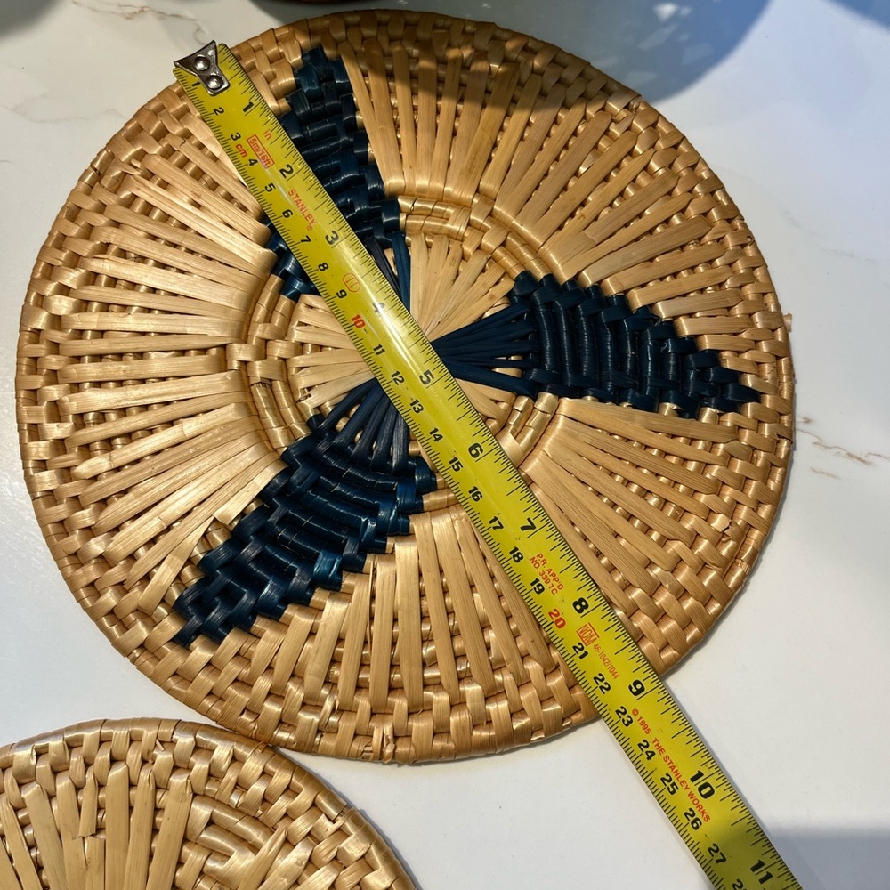 Set/3 Vintage woven trivets/ hot plates - Picture 12 of 13